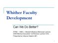 Whither Faculty Development PowerPoint PPT Presentation