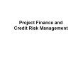 Project Finance and Credit Risk Management PowerPoint PPT Presentation