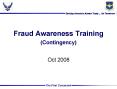 Fraud Awareness Training Contingency PowerPoint PPT Presentation