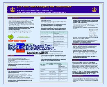 Reasoning for Public Health Emergency Risk Communication