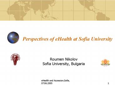 Perspectives of eHealth at Sofia University