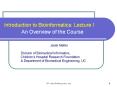Introduction to Bioinformatics: Lecture I       An Overview of the Course PowerPoint PPT Presentation