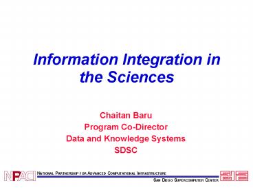 Information Integration in the Sciences