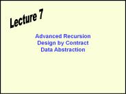 Advanced Recursion Design by Contract Data Abstraction