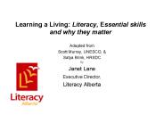 Learning a Living: Literacy, Essential skills and why they matter