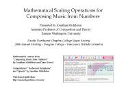 Mathematical Scaling Operations for Composing Music from Numbers