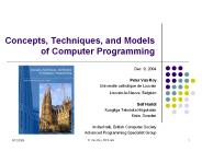 Concepts, Techniques, and Models of Computer Programming