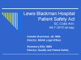 Lewis Blackman Hospital Patient Safety Act SC Code Ann' 4473410 et seq' PowerPoint PPT Presentation