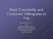 Meat Traceability and Consumer Willingness to Pay