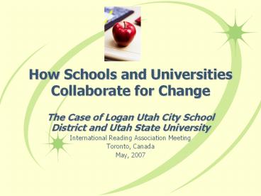 How Schools and Universities Collaborate for Change