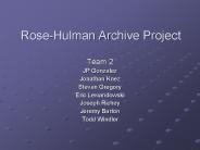 Rose-Hulman Archive Project
