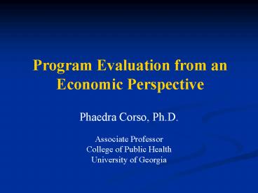 Phaedra Corso, Ph'D'