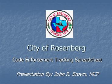 City of Rosenberg