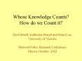 Whose Knowledge Counts? How do we Count it? PowerPoint PPT Presentation