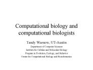 Computational biology and computational biologists