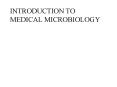 INTRODUCTION TO MEDICAL MICROBIOLOGY PowerPoint PPT Presentation