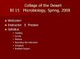 College of the Desert BI 15 Microbiology, Spring, 2008 PowerPoint PPT Presentation