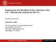 Employment and Disability Policy Initiatives in the U'K': Results and Lessons for the U'S' PowerPoint PPT Presentation