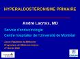 HYPERALDOSTRONISME PRIMAIRE PowerPoint PPT Presentation