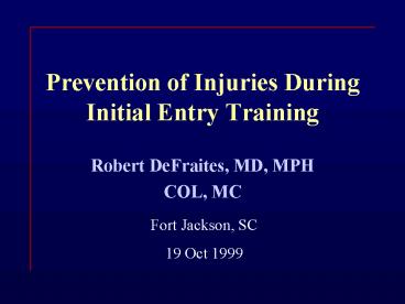 Robert DeFraites, MD, MPH