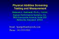 Physical Abilities Screening Testing and Measurement Deborah L' Gebhardt, Ph'D', FACSM Human Perform PowerPoint PPT Presentation