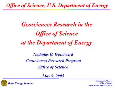 Geosciences Research in the
