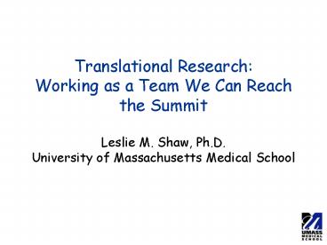 Translational Research: