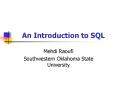 An Introduction to SQL PowerPoint PPT Presentation