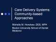 Care Delivery Systems: Community-based Approaches PowerPoint PPT Presentation