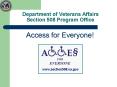 Department of Veterans Affairs Section 508 Program Office PowerPoint PPT Presentation