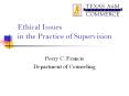 Ethical Issues in the Practice of Supervision PowerPoint PPT Presentation