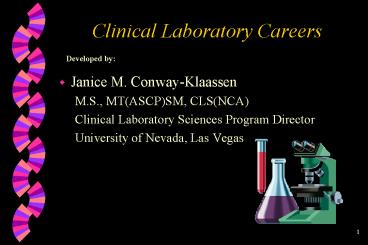 Clinical Laboratory Careers