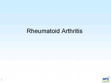 Rheumatoid Arthritis