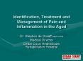 Identification, Treatment and Management of Pain and Inflammation in the Aged PowerPoint PPT Presentation