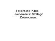 Patient and Public Involvement in Strategic Development
