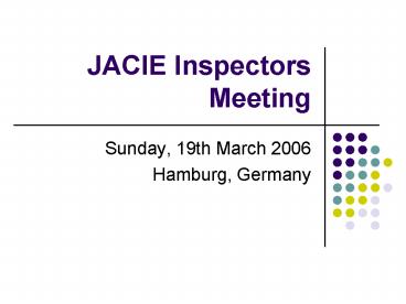 JACIE Inspectors Meeting