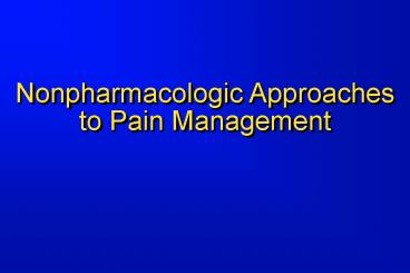 Nonopioid Analgesics and Adjuvants