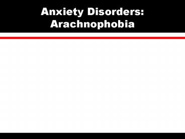Anxiety Disorders: Arachnophobia