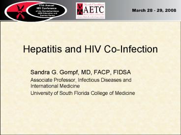Hepatitis and HIV CoInfection