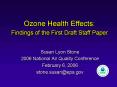 Ozone Health Effects: Findings of the First Draft Staff Paper PowerPoint PPT Presentation