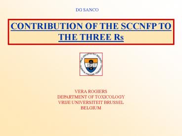 CONTRIBUTION OF THE SCCNFP TO