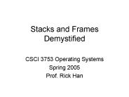 Stacks and Frames Demystified