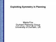 Exploiting Symmetry in Planning