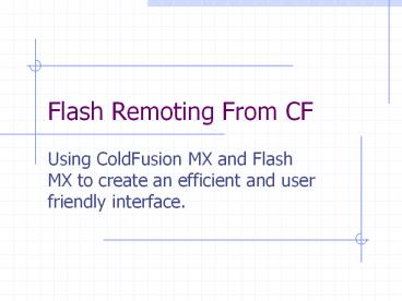 Flash Remoting From CF