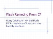 Flash Remoting From CF