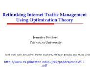 Rethinking Internet Traffic Management Using Optimization Theory