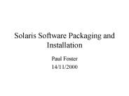 Solaris Software Packaging and Installation