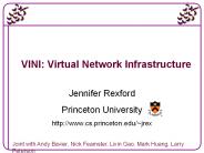 VINI: Virtual Network Infrastructure