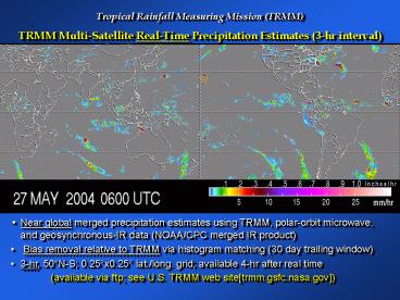 Tropical Rainfall Measuring Mission TRMM