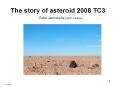 The story of asteroid 2008 TC3 PowerPoint PPT Presentation